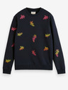 Scotch & Soda Tmavě modrá pánská vzorovaná mikina Scotch & Soda
