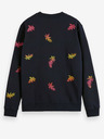 Scotch & Soda Tmavě modrá pánská vzorovaná mikina Scotch & Soda