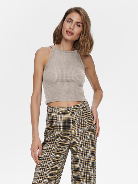 ONLY Béžový dámský žebrovaný basic top ONLY Emma