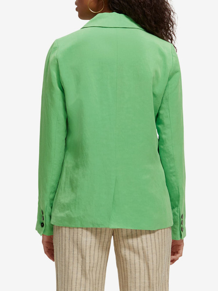 Scotch & Soda Zelené dámské lněné sako Scotch & Soda