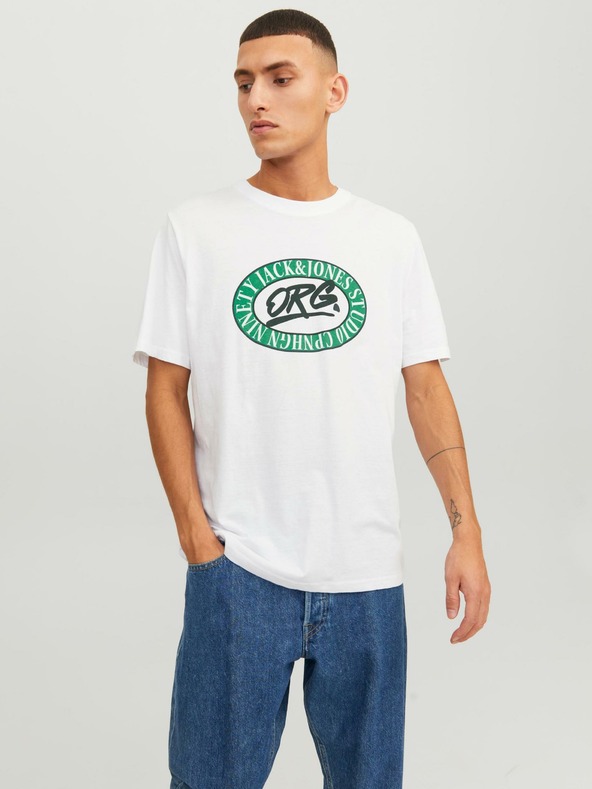 Jack & Jones Bílé pánské tričko Jack & Jones Arthur