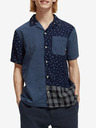 Scotch & Soda Tmavě modrá pánská vzorovaná košile s krátkým rukávem Scotch & Soda