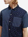 Scotch & Soda Tmavě modrá pánská vzorovaná košile s krátkým rukávem Scotch & Soda