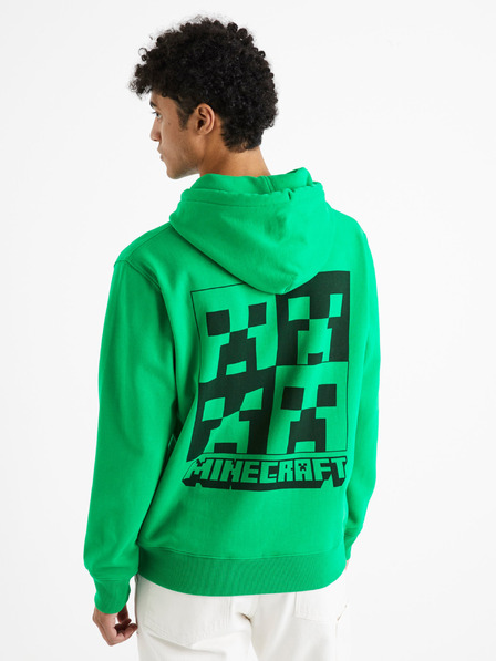 Celio Zelená pánská mikina Celio Minecraft
