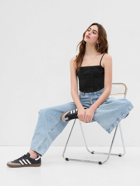 GAP Džínový korzetový crop top GAP