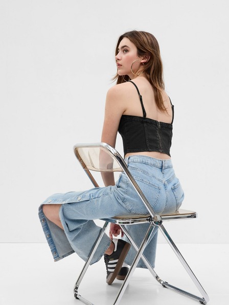 GAP Džínový korzetový crop top GAP