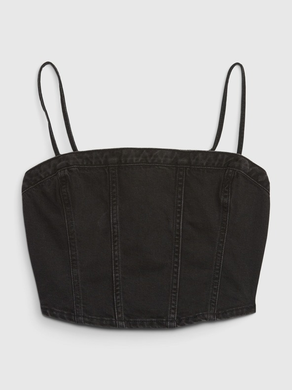 GAP Džínový korzetový crop top GAP