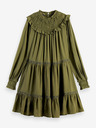 Scotch & Soda Khaki dámské šaty s volány Scotch & Soda