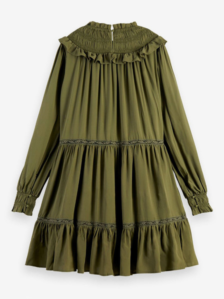 Scotch & Soda Khaki dámské šaty s volány Scotch & Soda