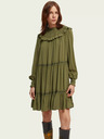 Scotch & Soda Khaki dámské šaty s volány Scotch & Soda