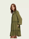 Scotch & Soda Khaki dámské šaty s volány Scotch & Soda