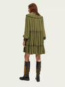 Scotch & Soda Khaki dámské šaty s volány Scotch & Soda