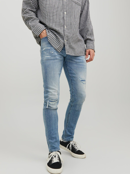 Jack & Jones Modré pánské skinny fit džíny Jack & Jones Glenn