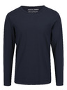 Jack & Jones Tmavě modré pánské tričko s dlouhým rukávem Jack & Jones Basic