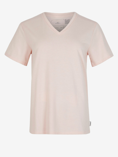 O'Neill Béžové dámské basic tričko s véčkovým výstřihem O'Neill ESSENTIALS V-NECK T-SHIRT