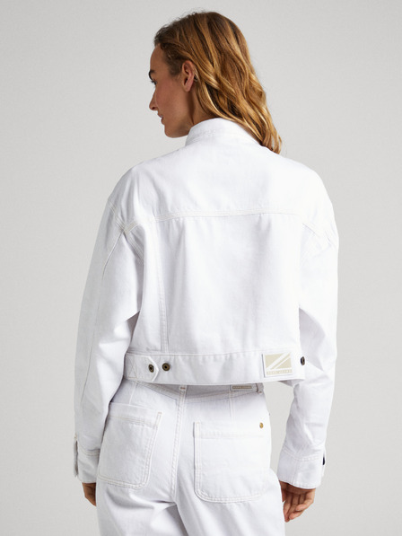 Pepe Jeans Bílá dámská džínová bunda Pepe Jeans Frankie