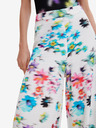 Desigual Bílé dámské květované kalhoty Desigual Daniela