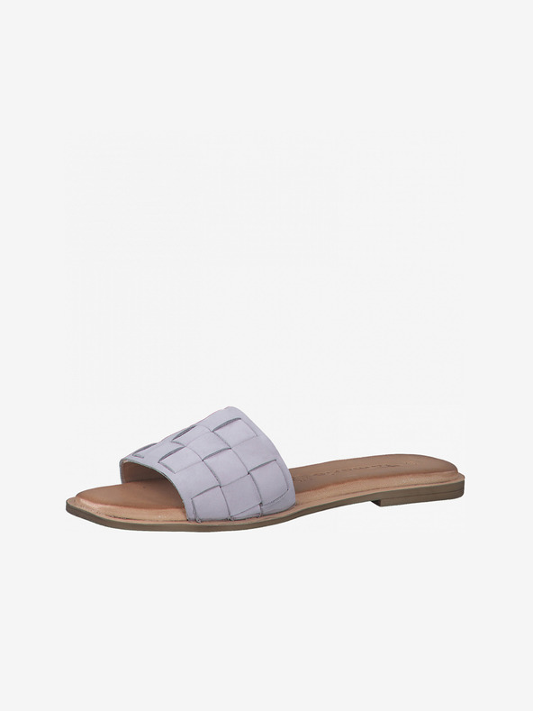 Tamaris Světle fialové kožené pantofle Tamaris