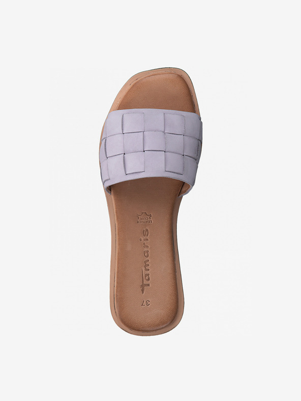 Tamaris Světle fialové kožené pantofle Tamaris