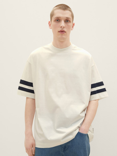 Tom Tailor Denim Krémové pánské oversize tričko Tom Tailor Denim
