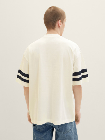 Tom Tailor Denim Krémové pánské oversize tričko Tom Tailor Denim