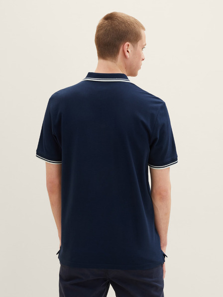 Tom Tailor Denim Tmavě modré pánské polo tričko Tom Tailor Denim