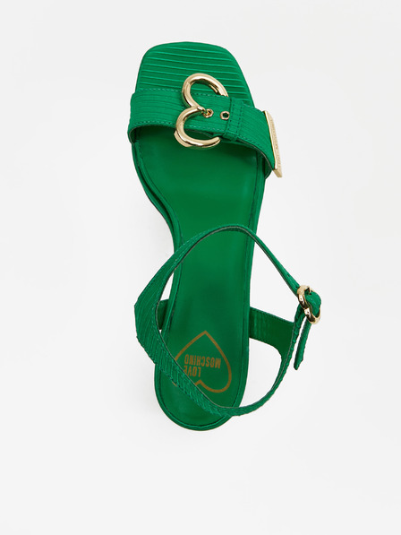 Love Moschino Zelené dámské sandály Love Moschino