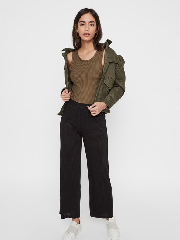 Pieces Černé kalhoty Pieces Molly