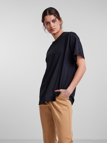 Pieces Černé oversize tričko Pieces Rina