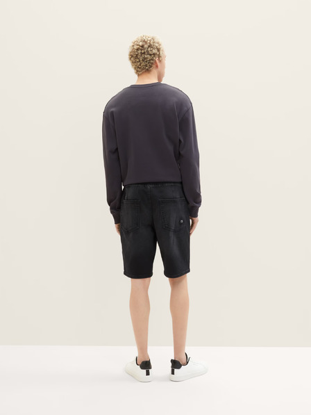 Tom Tailor Denim Černé pánské džínové kraťasy Tom Tailor Denim