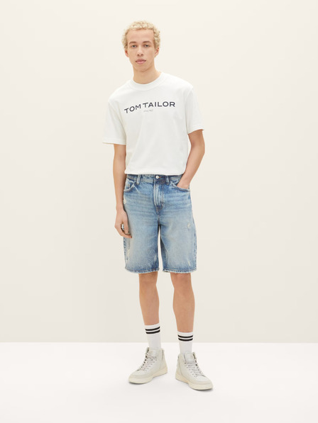 Tom Tailor Denim Světle modré pánské džínové kraťasy Tom Tailor Denim