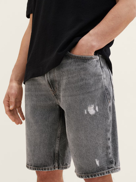 Tom Tailor Denim Šedé pánské džínové kraťasy Tom Tailor Denim