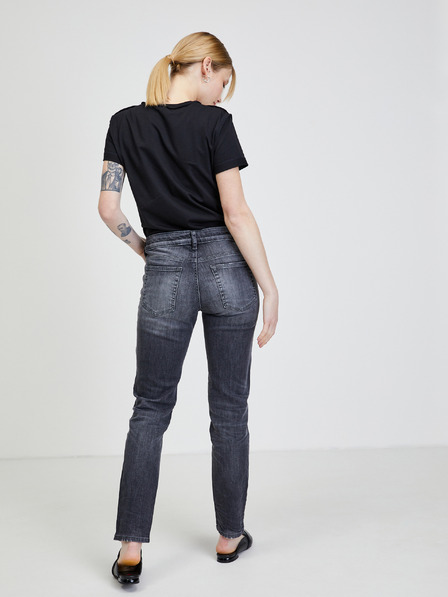Diesel Tmavě šedé dámské straight fit džíny Diesel
