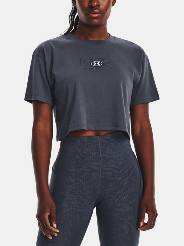 Under Armour Dámské tričko Under Armour UA BRANDED LOGO CROP SS