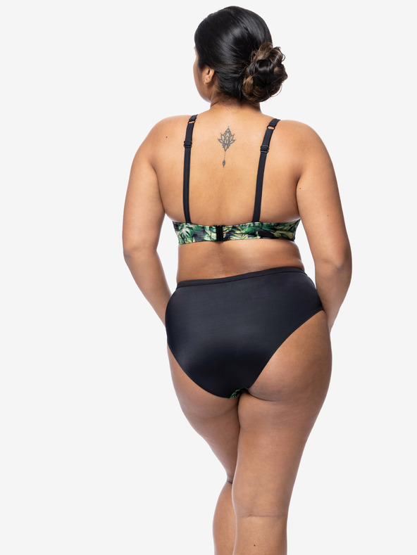 DORINA Zeleno-černý dámský vzorovaný spodní díl plavek DORINA Kano