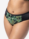 DORINA Zeleno-černý dámský vzorovaný spodní díl plavek DORINA Kano