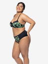 DORINA Zeleno-černý dámský vzorovaný spodní díl plavek DORINA Kano