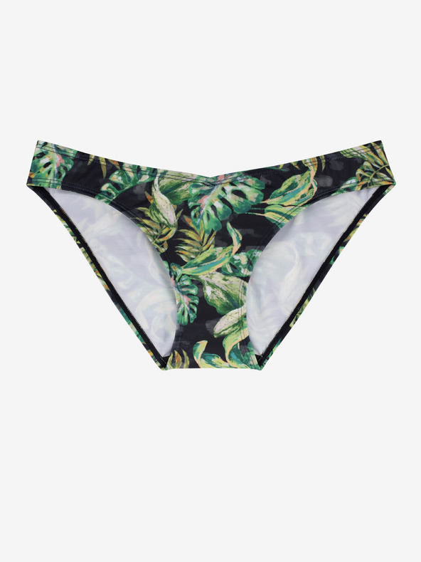DORINA Černo-zelený dámský vzorovaný spodní díl plavek DORINA Kano
