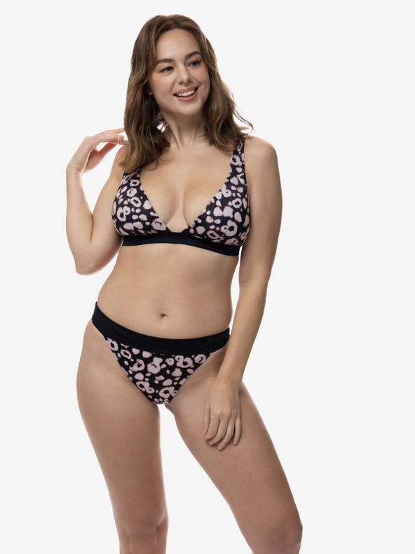 DORINA Růžovo-černý dámský vzorovaný horní díl plavek DORINA Lagos