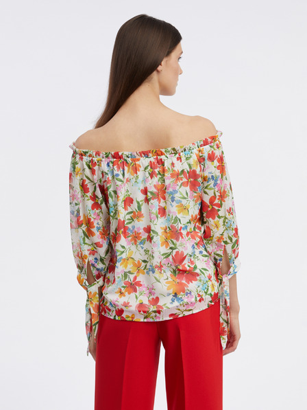 Orsay Červeno-krémová dámská květovaná halenka ORSAY