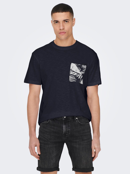 ONLY & SONS Tmavě modré pánské tričko ONLY & SONS Perry