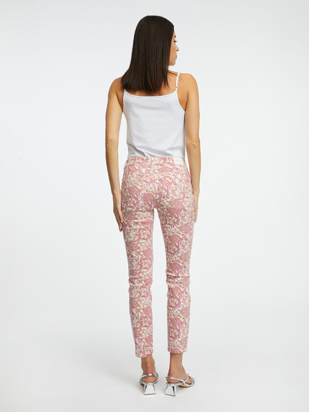 Orsay Růžové dámské vzorované slim fit džíny ORSAY
