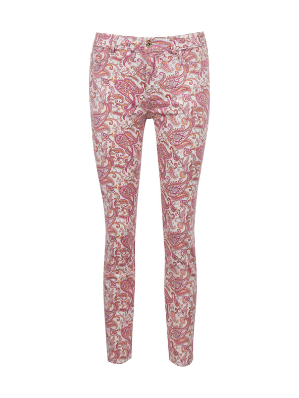 Orsay Růžové dámské vzorované slim fit džíny ORSAY