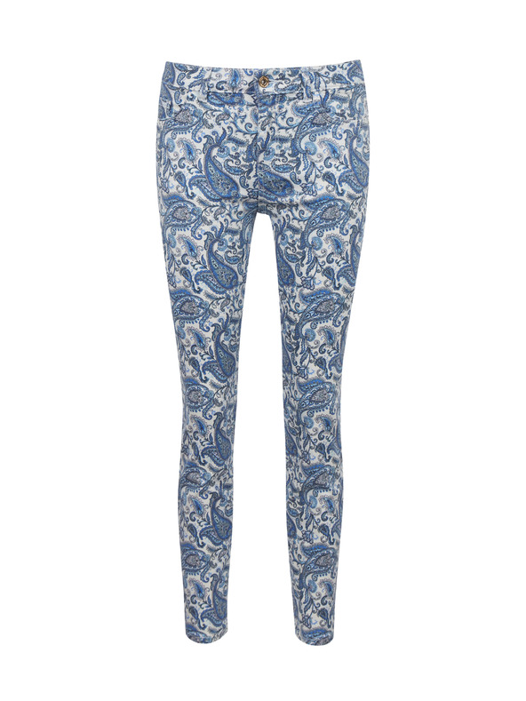 Orsay Modré dámské vzorované slim fit džíny ORSAY