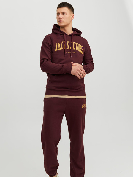 Jack & Jones Vínová pánská mikina s kapucí Jack & Jones Josh