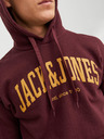 Jack & Jones Vínová pánská mikina s kapucí Jack & Jones Josh