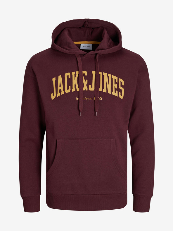 Jack & Jones Vínová pánská mikina s kapucí Jack & Jones Josh
