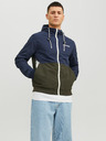 Jack & Jones Khaki-modrá pánská lehká bunda Jack & Jones Rush