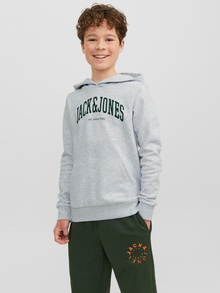 Jack & Jones Světle šedá klučičí žíhaná mikina s kapucí Jack & Jones Josh
