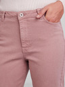Pieces Růžové dámské zkrácené mom fit džíny Pieces Kesia